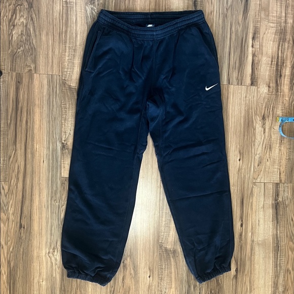 Vintage Nike Black Sweatpants Joggers Swoosh Sz L - Picture 1 of 8